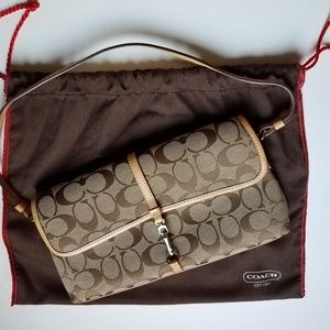 Coach Signature C Tan Leather w/Brown C Mini Purse